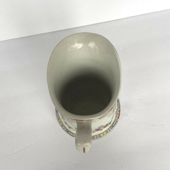 1920's W. H. Grindley England Dresden Pink Rose Print Art Deco Dairy Pitcher - Picture 9 of 10